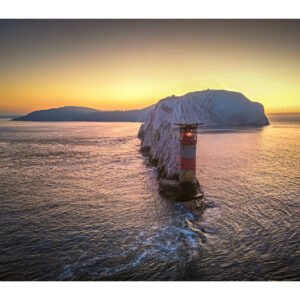 First Light – Aerial Print of The Needles Lighthouse, Isle of Wight