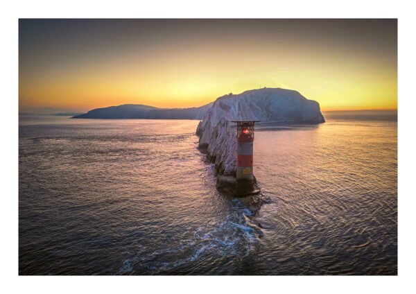 First Light – Aerial Print of The Needles Lighthouse, Isle of Wight