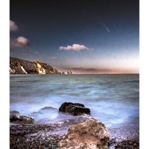Comet Over The Needles – Isle of Wight Night Sky Print