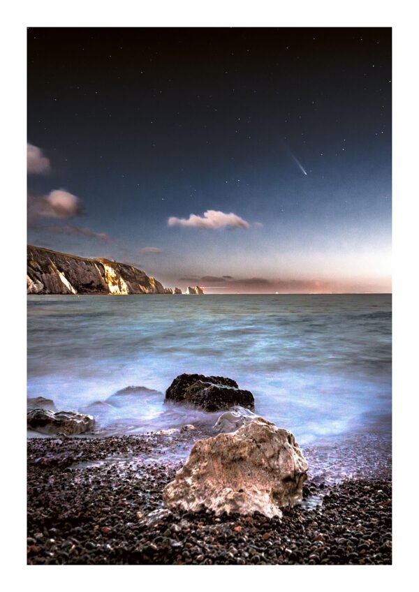 Comet Over The Needles – Isle of Wight Night Sky Print