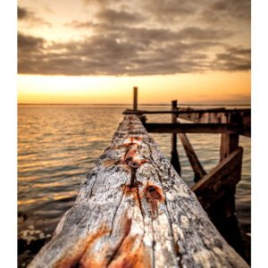 Echoes of the Tide – Rustic Jetty at Sunset, Isle of Wight