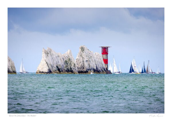 sailing boats past the needles