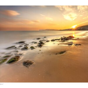 Golden Drift – Compton Bay at Sunset | Isle of Wight Print
