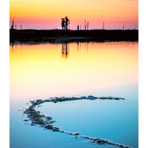 Isle of Wight Sunset Silhouette Print Golden Hour Reflection