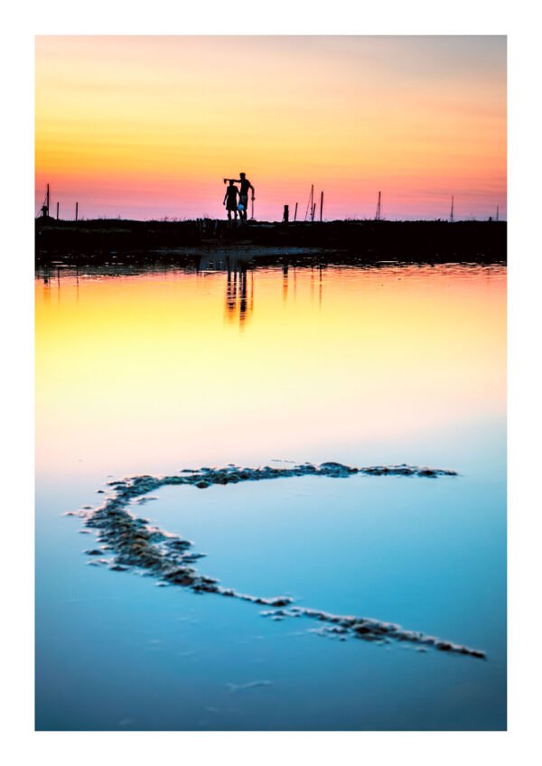Isle of Wight Sunset Silhouette Print Golden Hour Reflection