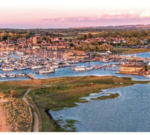 aerial panorama of yarmouth isle of wight